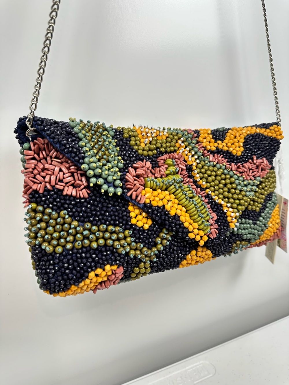Handcrafted in India Beaded Multicolor Clutch Viral Purse Bag Fall Colors Tickto